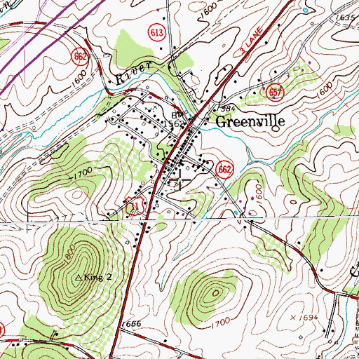 Topographic Map of Greenville Cemetery, VA