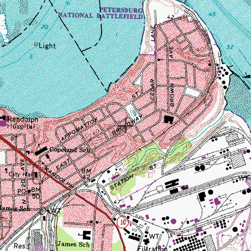 Topographic Map of Antioch Christian Center, VA