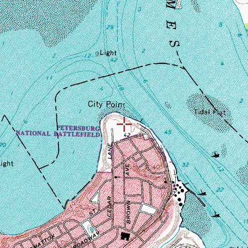 Topographic Map of Appomattox Manor Park, VA