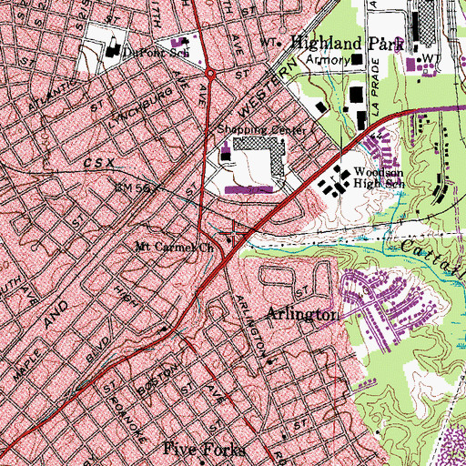 Topographic Map of Church of Christ, VA