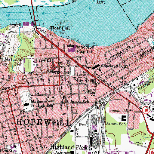 Topographic Map of Church of Christ, VA