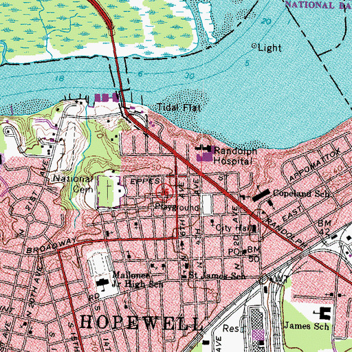 Topographic Map of Church of the Nazarene (historical), VA