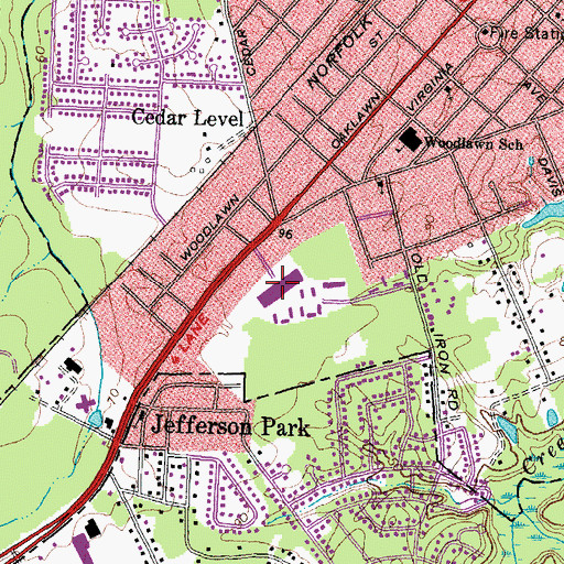 Topographic Map of Colonial Corner Shopping Center, VA