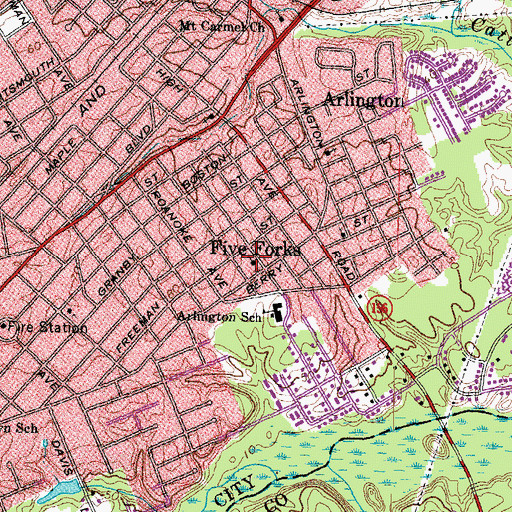Topographic Map of Full Gospel Korean Church, VA