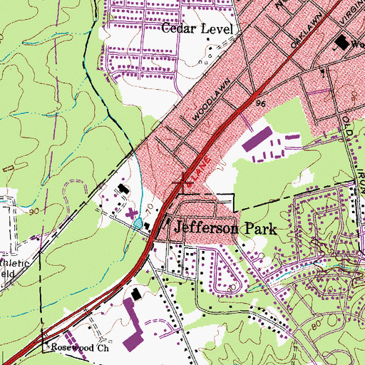 Topographic Map of Interchange 9, VA