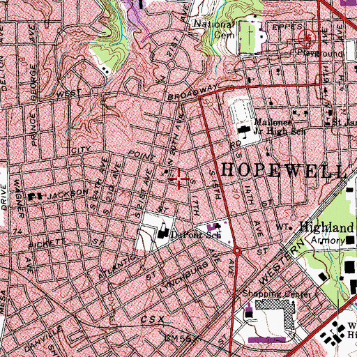Topographic Map of Nazareth Lutheran Church, VA
