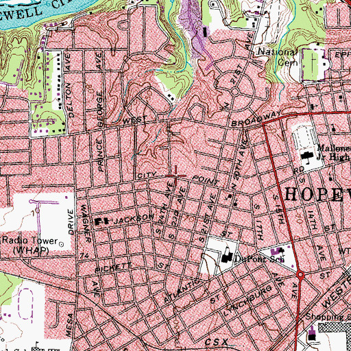 Topographic Map of Pentecostal Holiness Church, VA