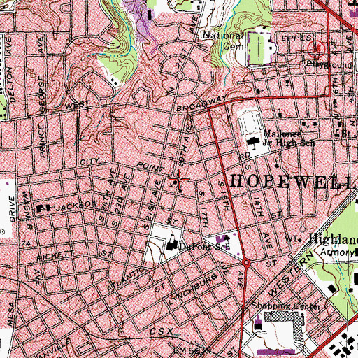 Topographic Map of Pilgrim Holiness Church, VA