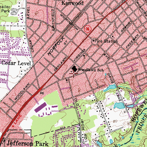Topographic Map of Tri-City Church of Christ, VA