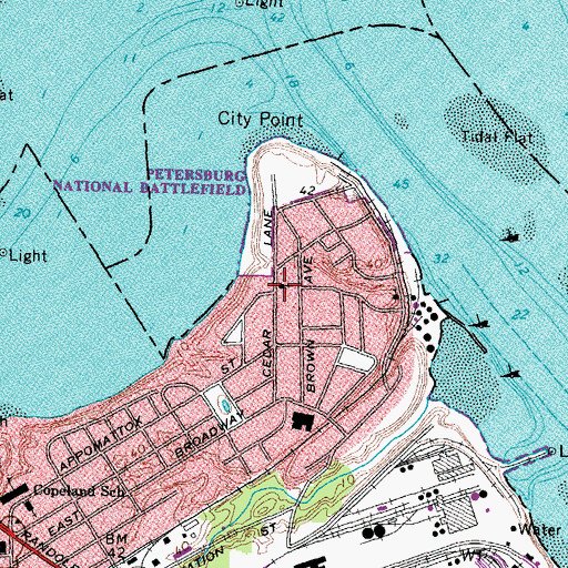 Topographic Map of Saint Johns Episcopal Church, VA