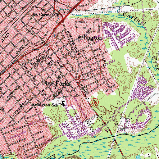 Topographic Map of United House of Prayer, VA
