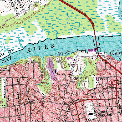 Topographic Map of Weston Manor, VA