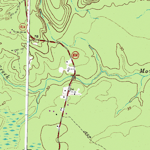 Topographic Map of Adams Bridge, VA