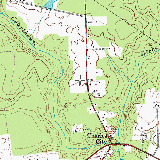 Topographic Map of Charles City High School, VA