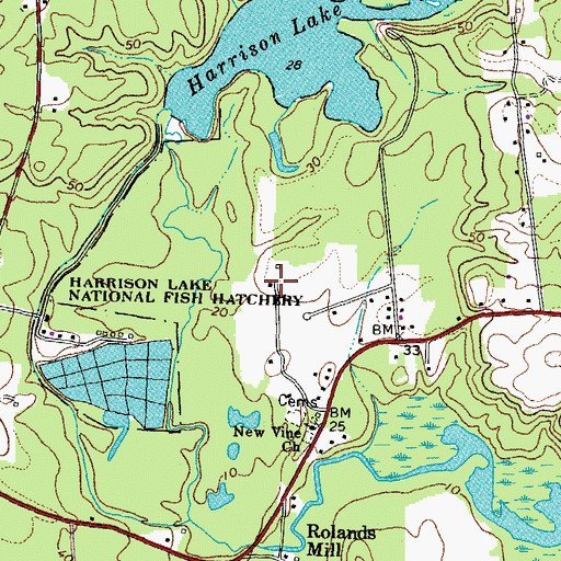 Topographic Map of Edgewood Plantation, VA