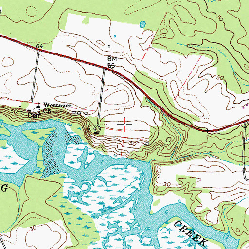Topographic Map of Evelynton Heights, VA