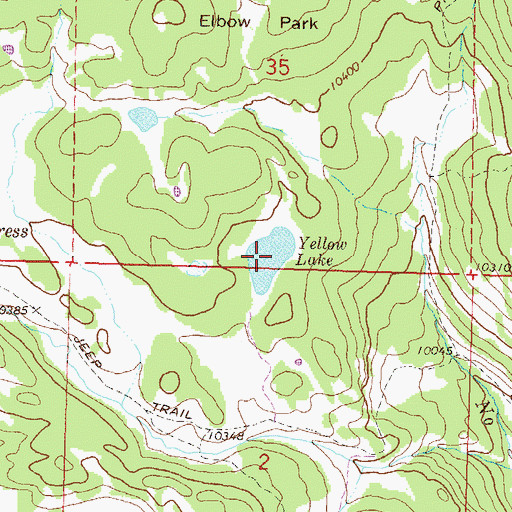 Topographic Map of Yellow Lake, CO