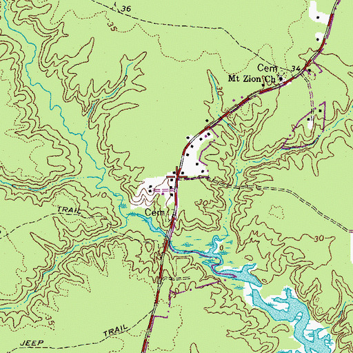 Topographic Map of Micah School (historical), VA