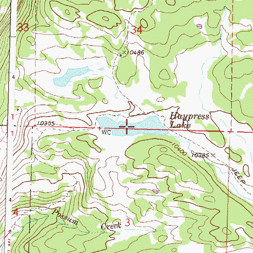 Topographic Map of Haypress Lake, CO