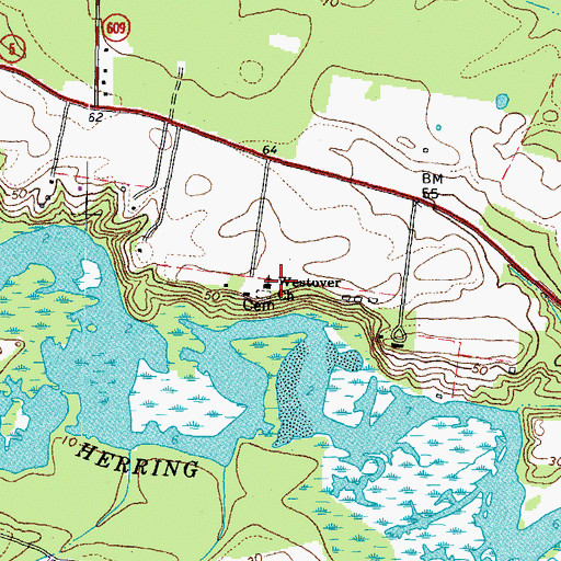Topographic Map of Westover Church, VA
