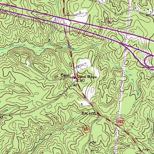 Topographic Map of Goodhope School (historical), VA