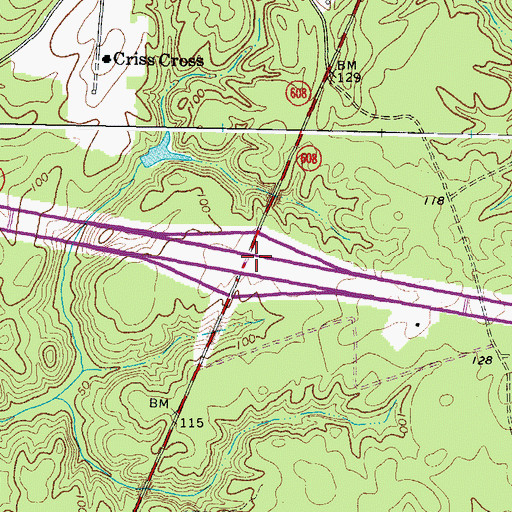 Topographic Map of Interchange 214, VA