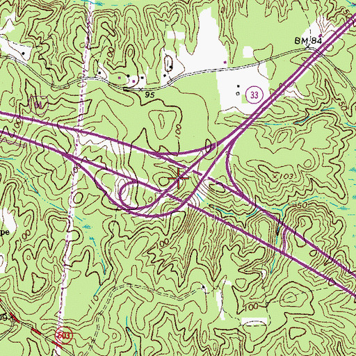 Topographic Map of Interchange 220, VA