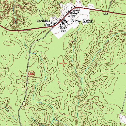 Topographic Map of New Kent High School, VA