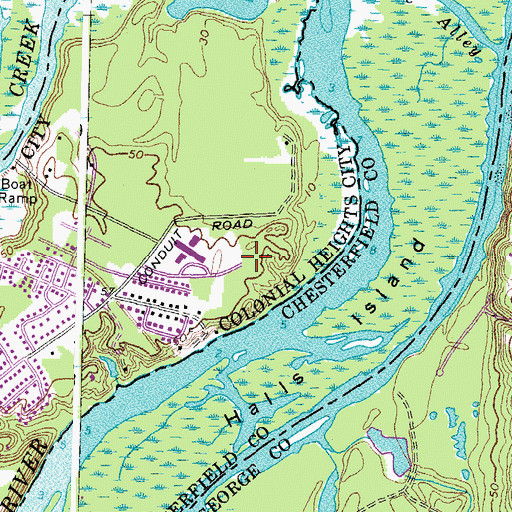 Topographic Map of Berberich Park, VA