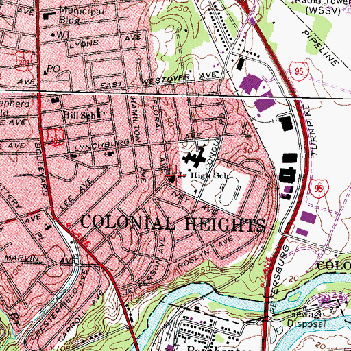 Topographic Map of Church of Christ, VA