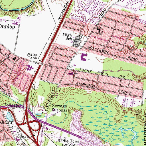 Topographic Map of Mount Pleasant Baptist Church, VA