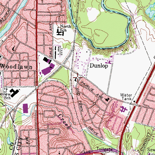 Topographic Map of Saint Michaels Episcopal Church, VA
