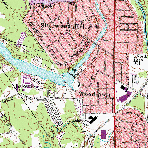 Topographic Map of Swift Creek Lake, VA