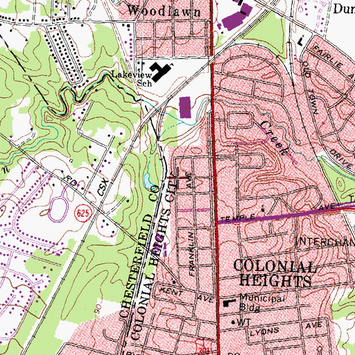 Topographic Map of Tot Playground, VA