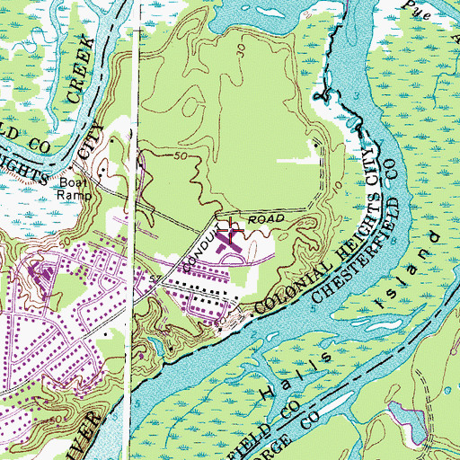 Topographic Map of Tussing Elementary School, VA