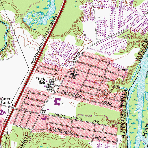 Topographic Map of Wesley United Methodist Church, VA