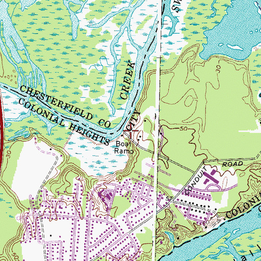 Topographic Map of White Bank Park, VA