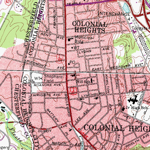 Topographic Map of Highland United Methodist Church, VA