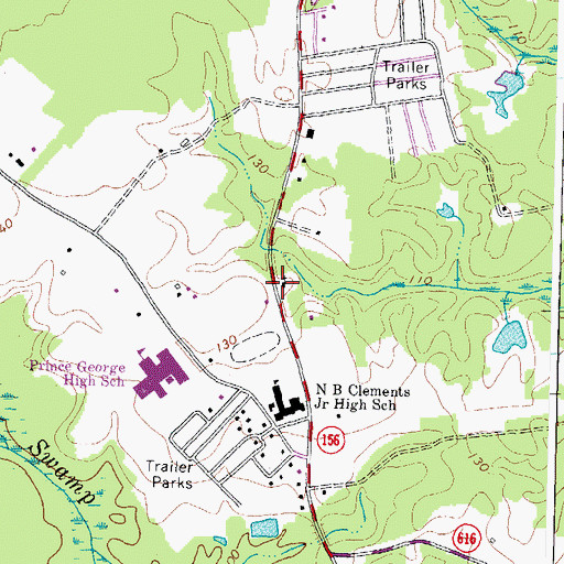 Topographic Map of Bethlehem Church, VA