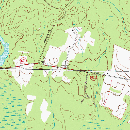 Topographic Map of Blackwater School Number 6 (historical), VA