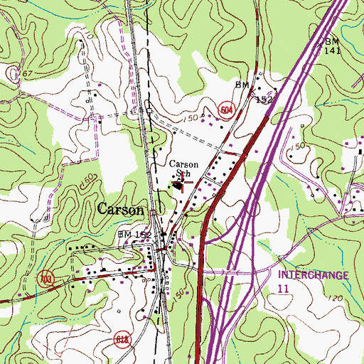 Topographic Map of Carson Elementary School, VA