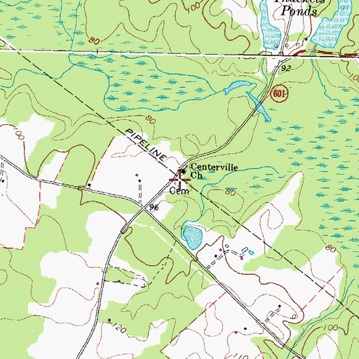 Topographic Map of Centerville Cemetery, VA