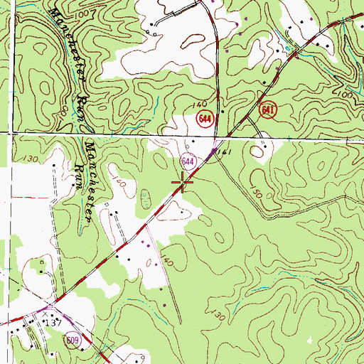 Topographic Map of Charity Baptist Church, VA