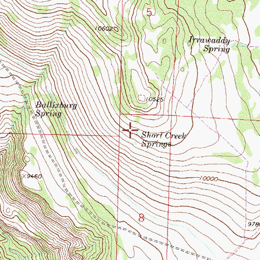 Topographic Map of Short Creek Spring Number 2, CO