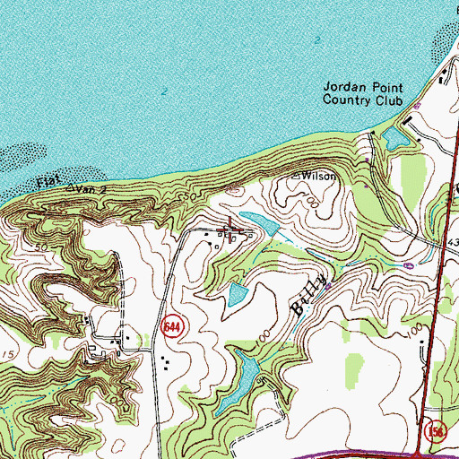 Topographic Map of Evergreen Plantation, VA