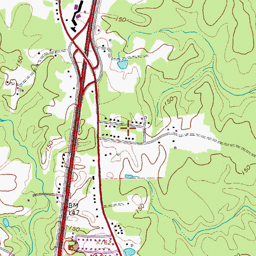 Topographic Map of Forest Acres, VA