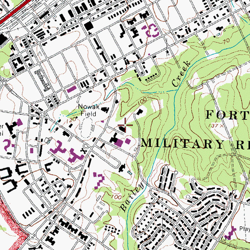 Topographic Map of Fort Lee Post Office, VA