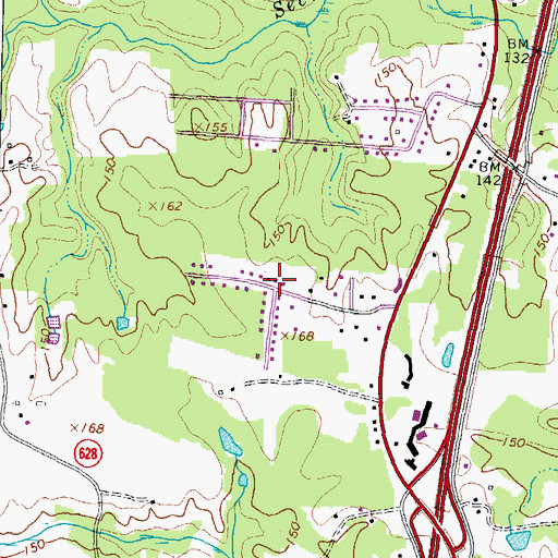 Topographic Map of Franklin Farms, VA
