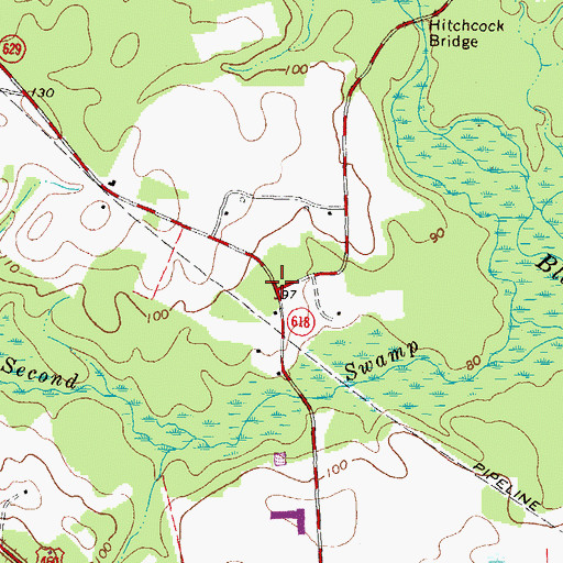 Topographic Map of Hitchcock, VA