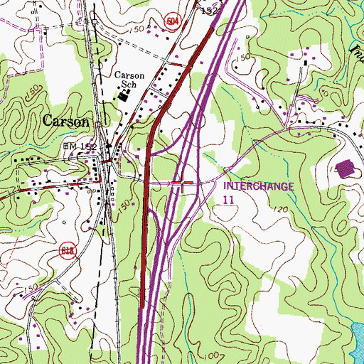 Topographic Map of Interchange 37, VA